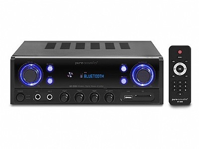 פיור-אקוסטיק רסיבר סטריאו 2.0 עם Bluetooth, USB ורדיו FM דגם AV-2050