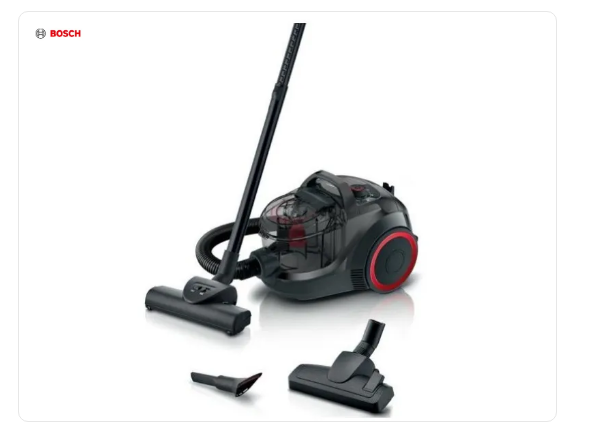 שואב אבק שוכב Bosch BGS7POW1 - מנוע טורבו וערכת אביזרים מלאה