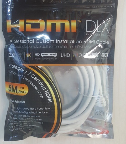 כבל HDMI DLX באורך 5 מטר - נחושת מסוככת 4K