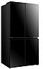מקרר 4 דלתות 609 ליטר הייסנס Hisense RQ72BK זכוכית שחורה