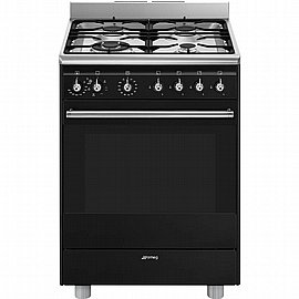 תנור משולב גז 4 להבות סמאג Smeg SSA60MBL2 שחור תנור משולב גז 4 להבות סמאג Smeg SSA60MBL2 שחור