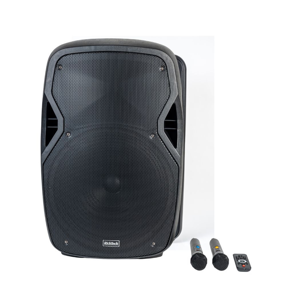 ריצ'טק STUDIO 12 בידורית קריוקי ניידת נטענת 12" עם 2 מיקרופונים אלחוטיים